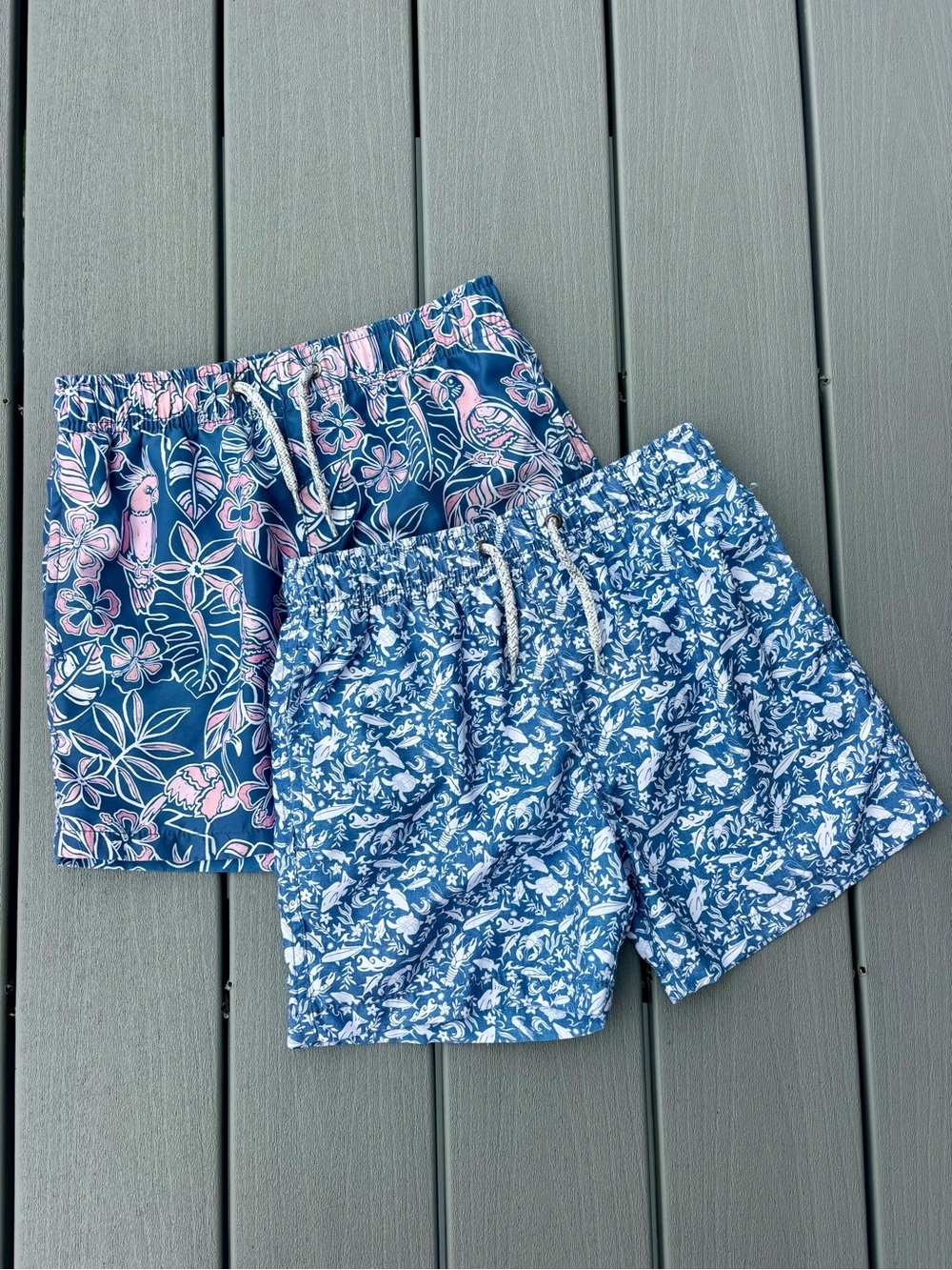 Surf Style Boys Size 10 Swim Trunks Set Tropical & Ocean Life Cut Out Liner